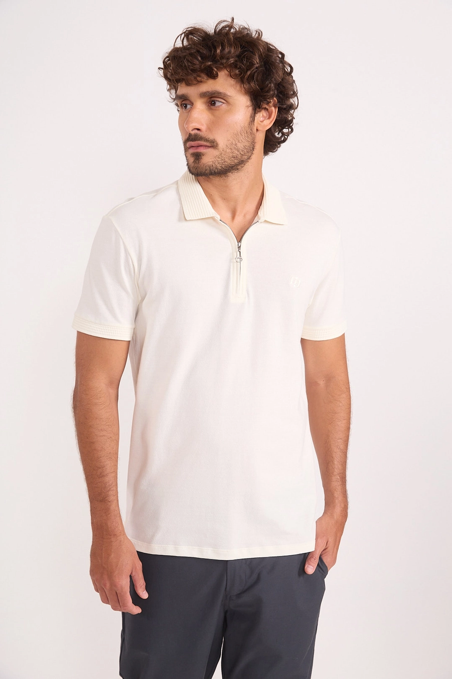 Polo Masculina Zíper Off Shell