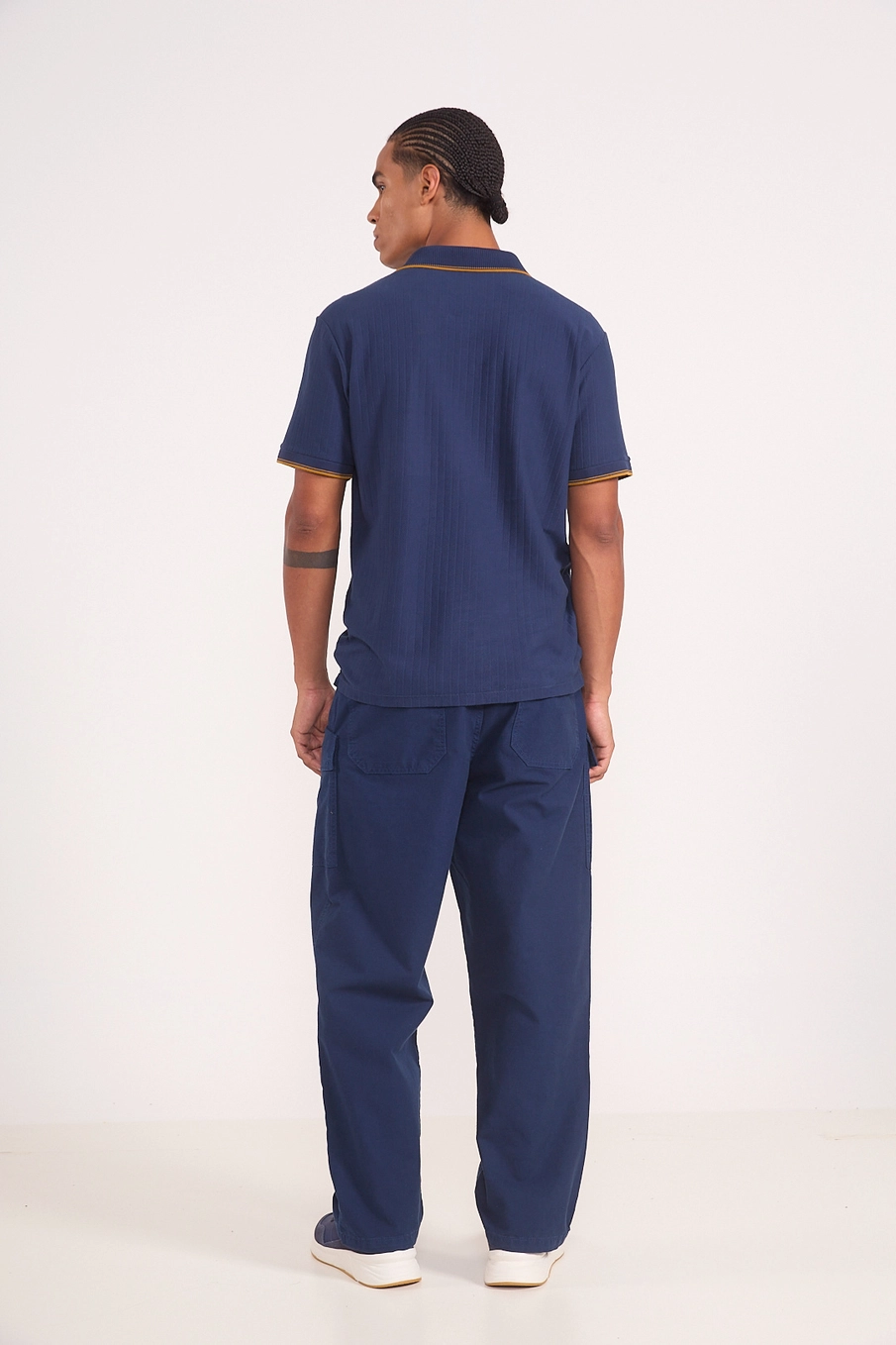 Camisa Polo De Algodão Canela Azul