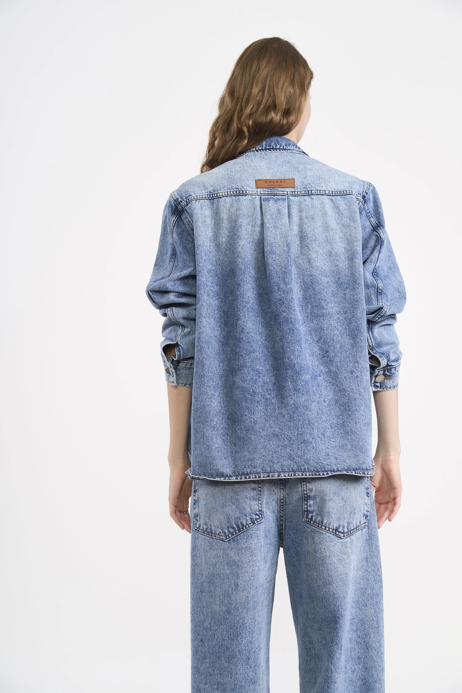 Camisa Feminina Jeans Oversized Índigo