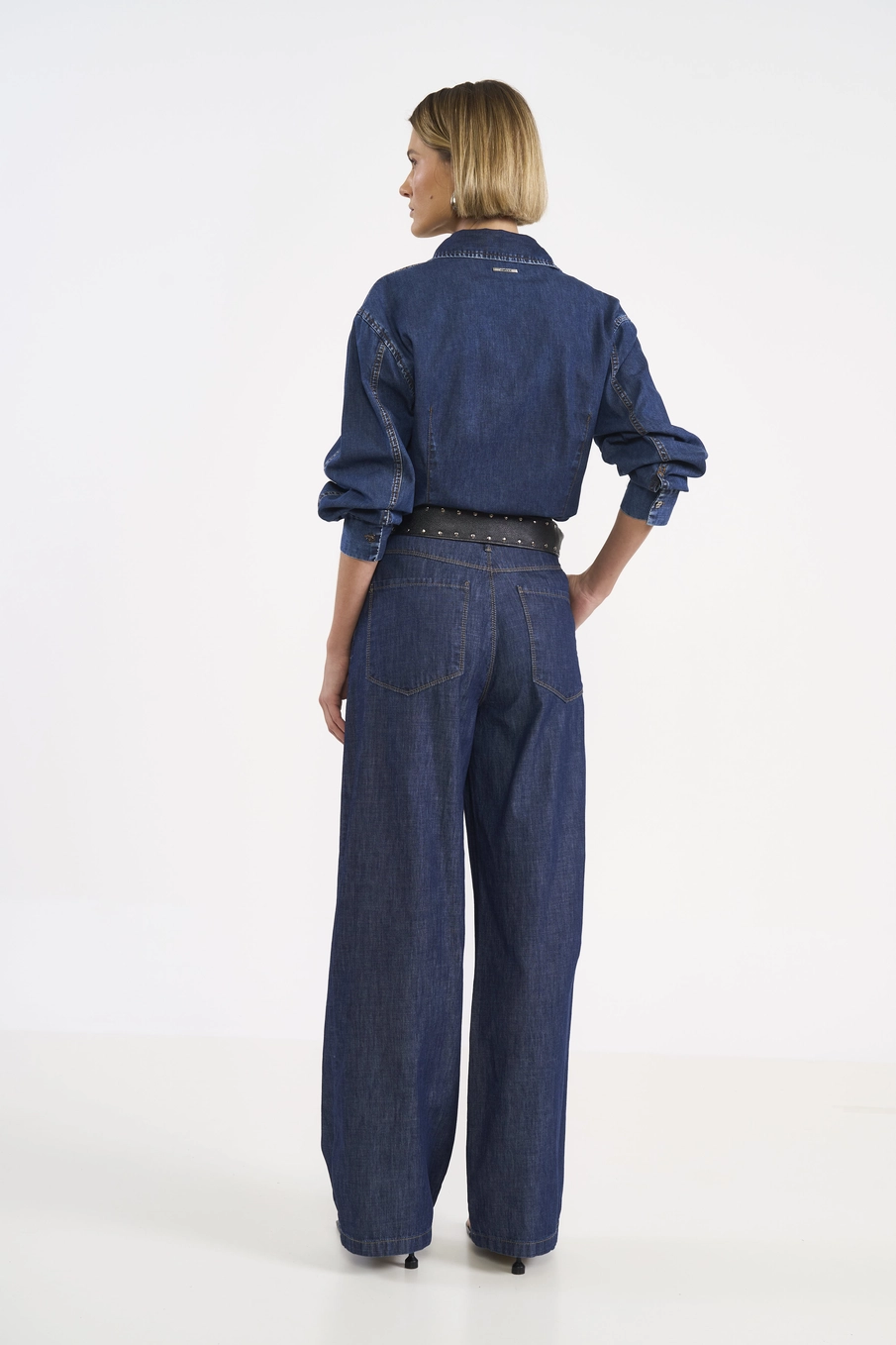 Camisa Jeans Acinturada Índigo