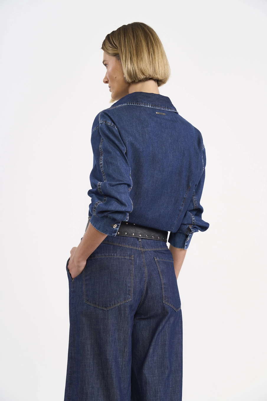 Camisa Jeans Acinturada Índigo