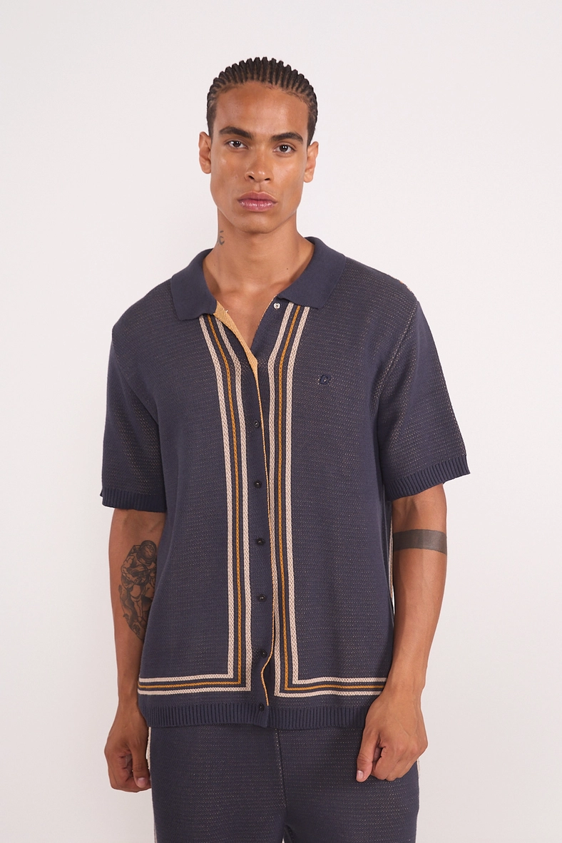 Camisa Em Malha Com Detalhe Listrado