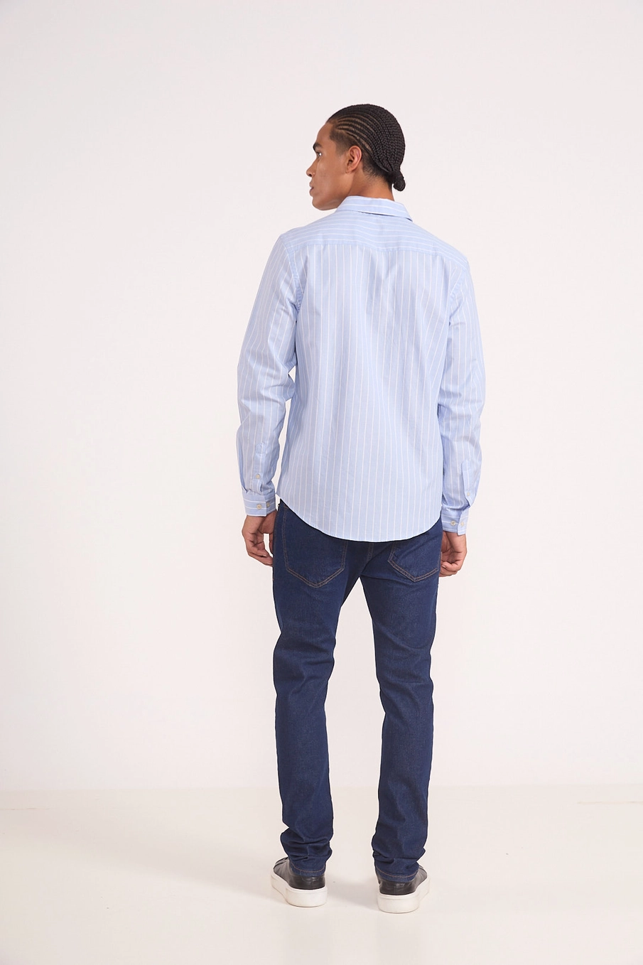 Camisa De Algodão Risca De Giz Estampados