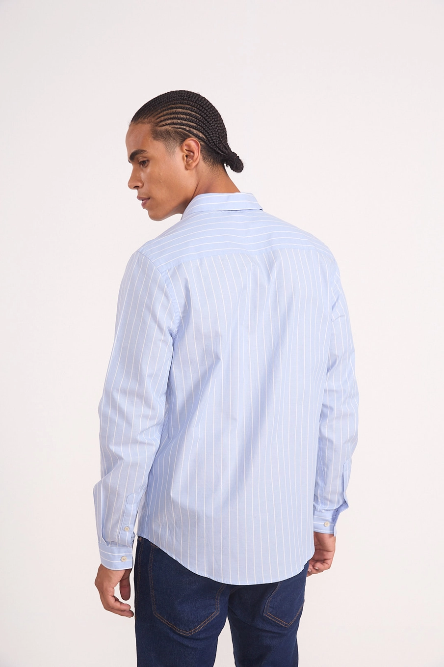 Camisa De Algodão Risca De Giz Estampados
