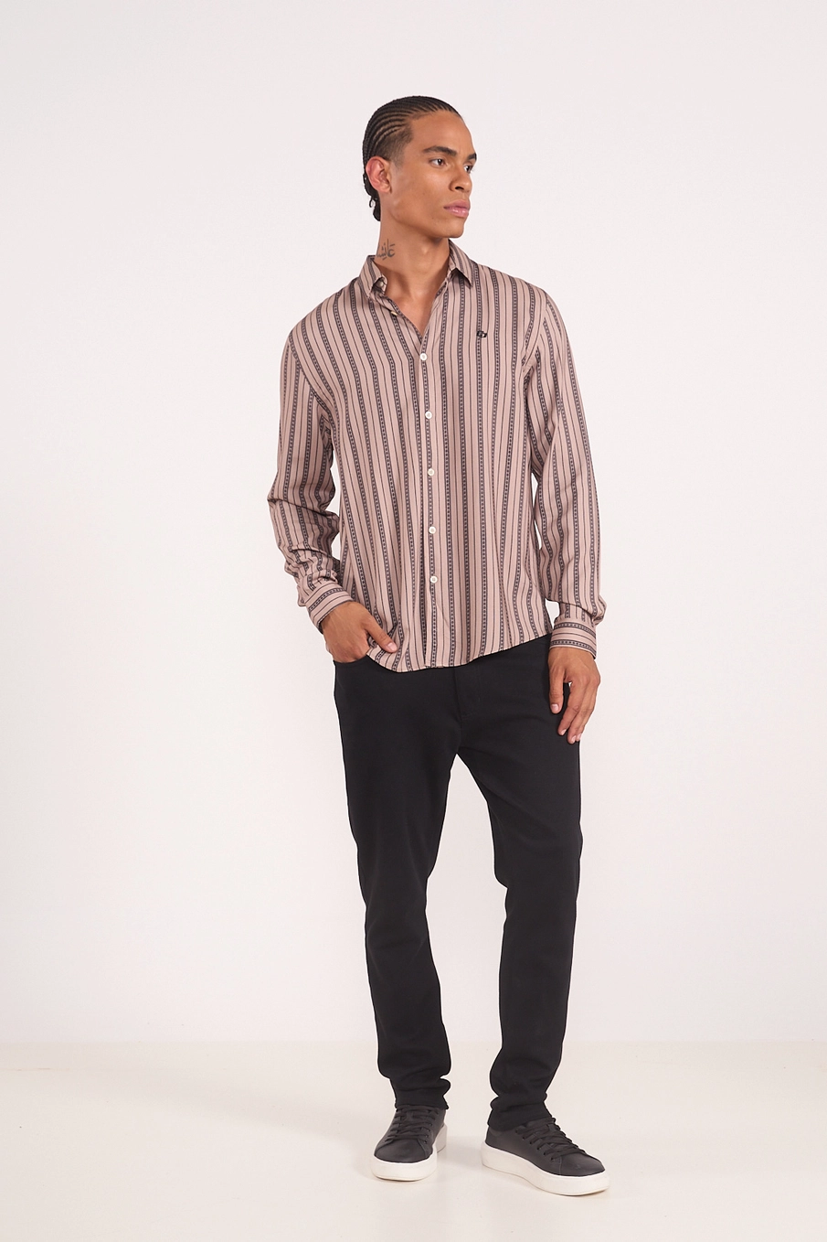 Camisa Masculina Listrada Estampados