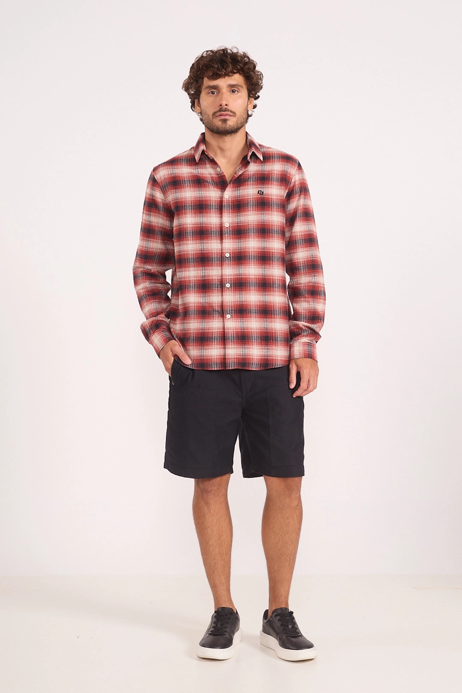 Camisa Masculina Xadrez Manga Longa Estampados