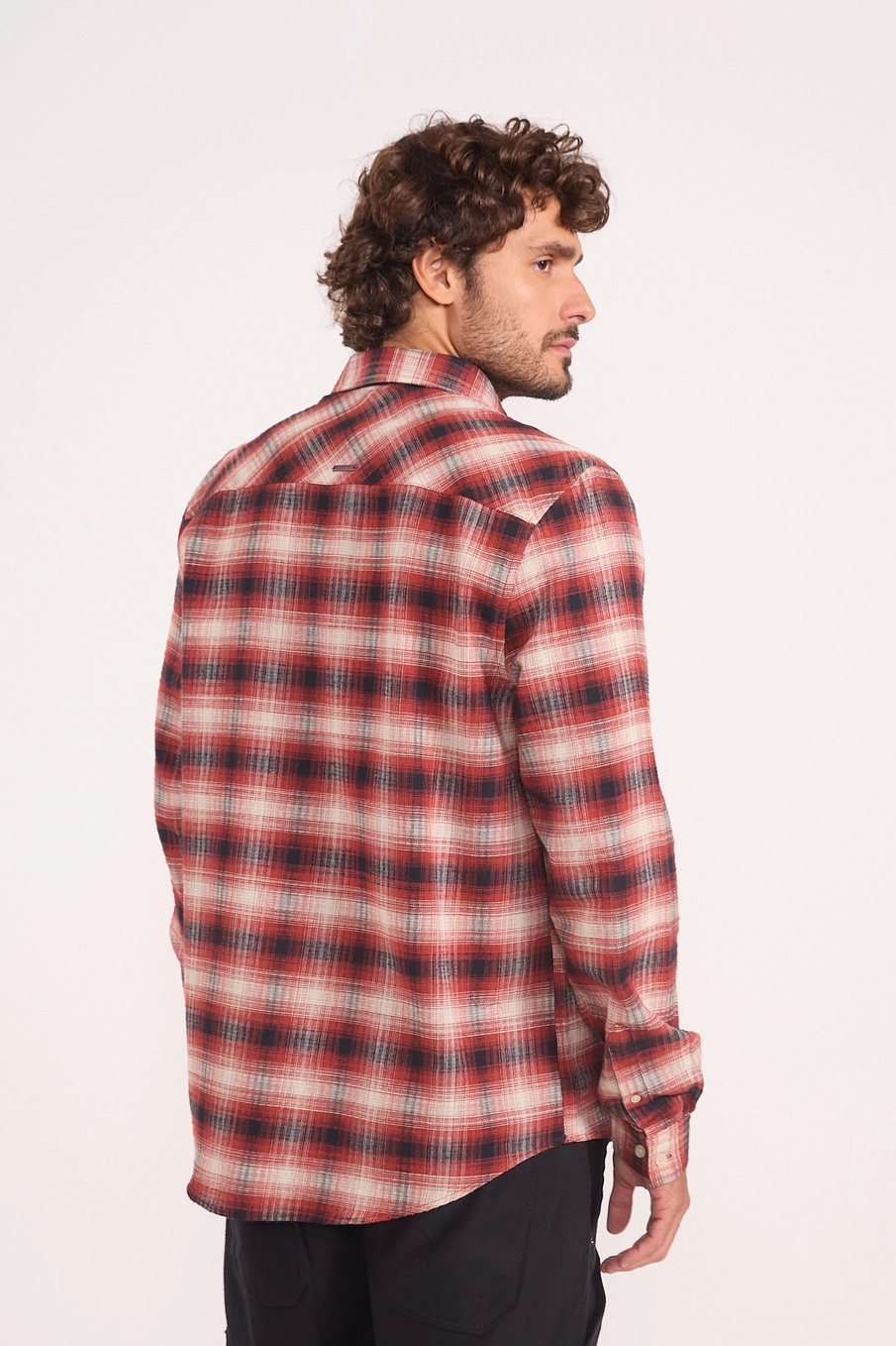 Camisa Masculina Xadrez Manga Longa Estampados