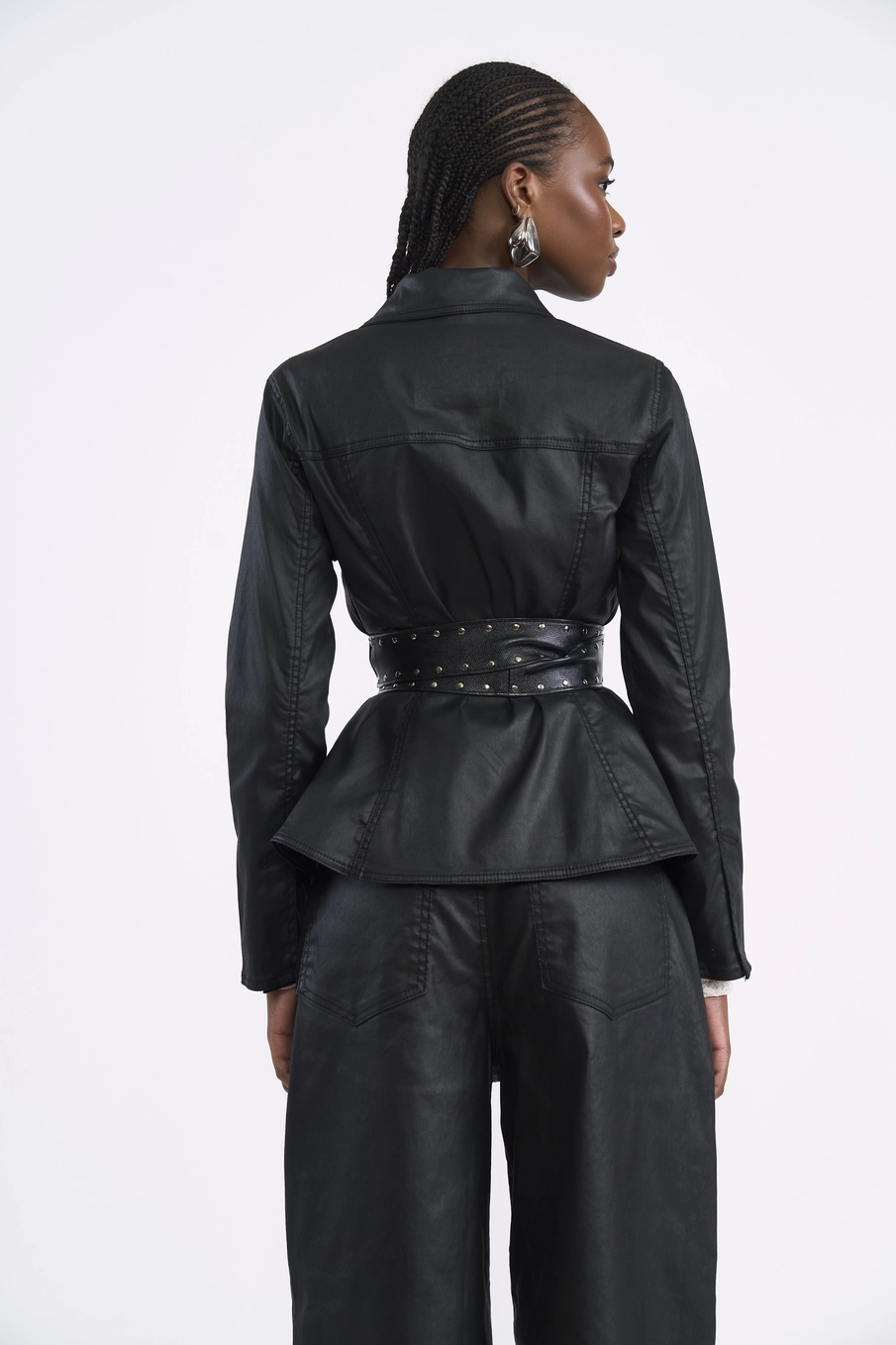 Jaqueta De Sarja Resinada Preto