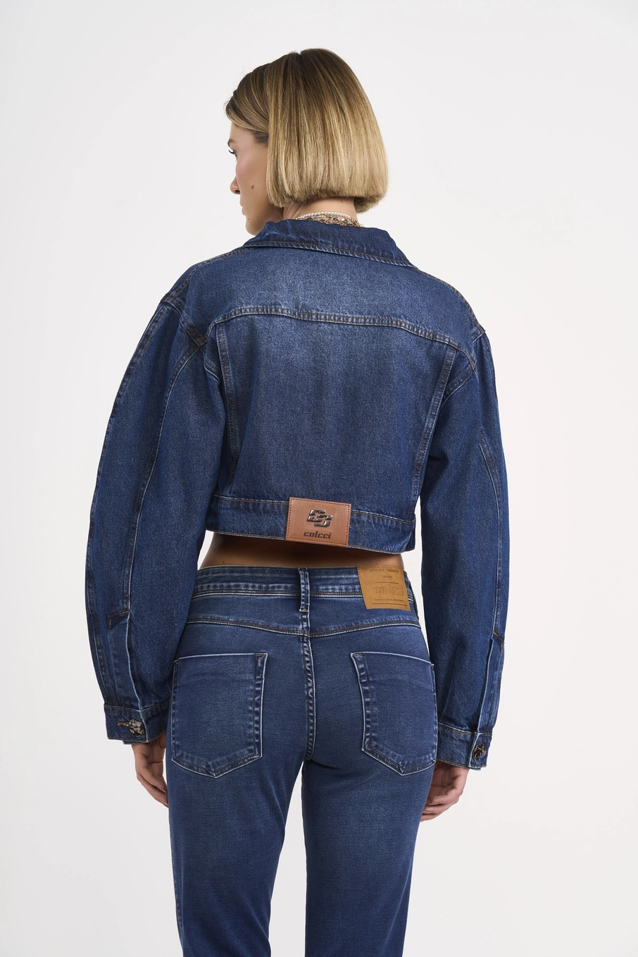 Jaqueta Jeans Cropped Balloon Índigo