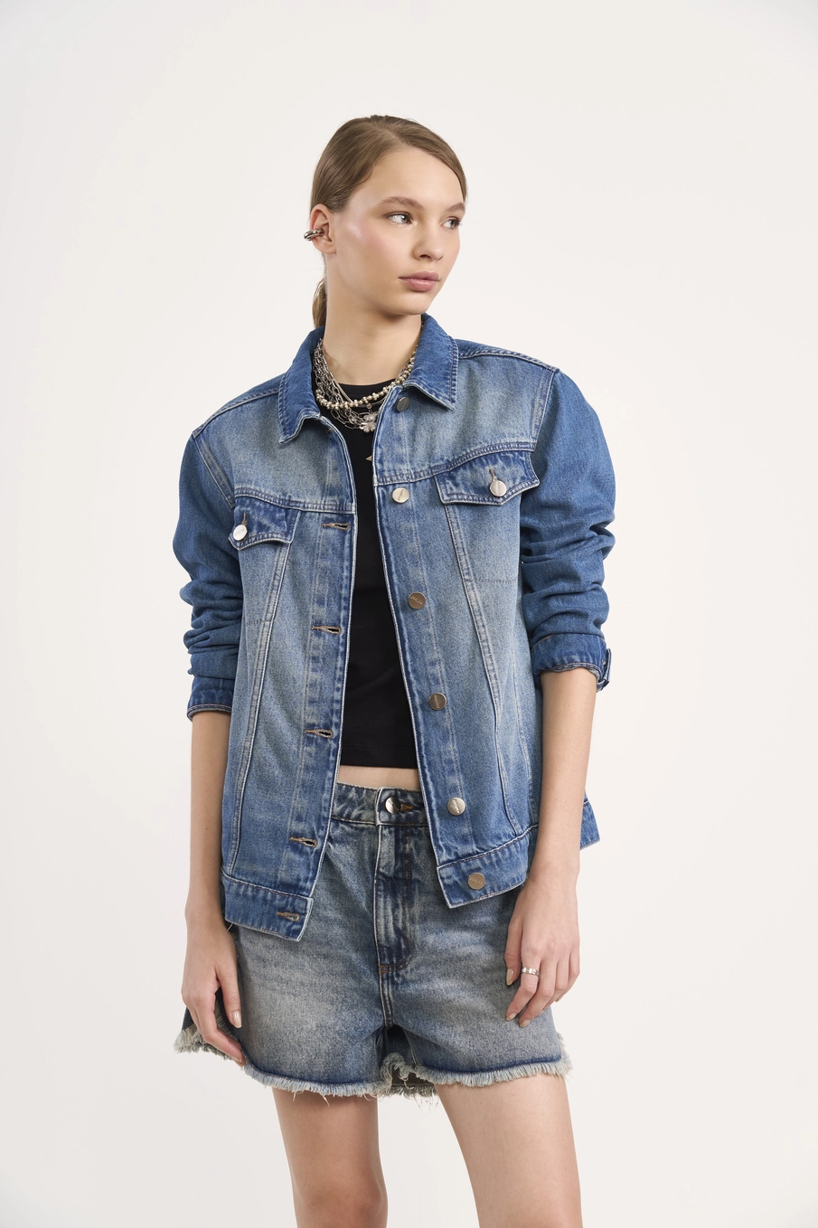 Jaqueta Jeans Estonada Índigo