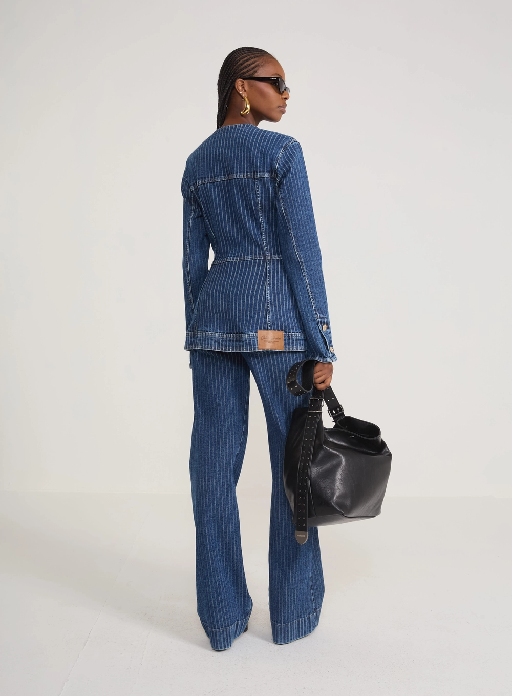 Jaqueta Jeans Alfaiataria Risca De Giz Índigo