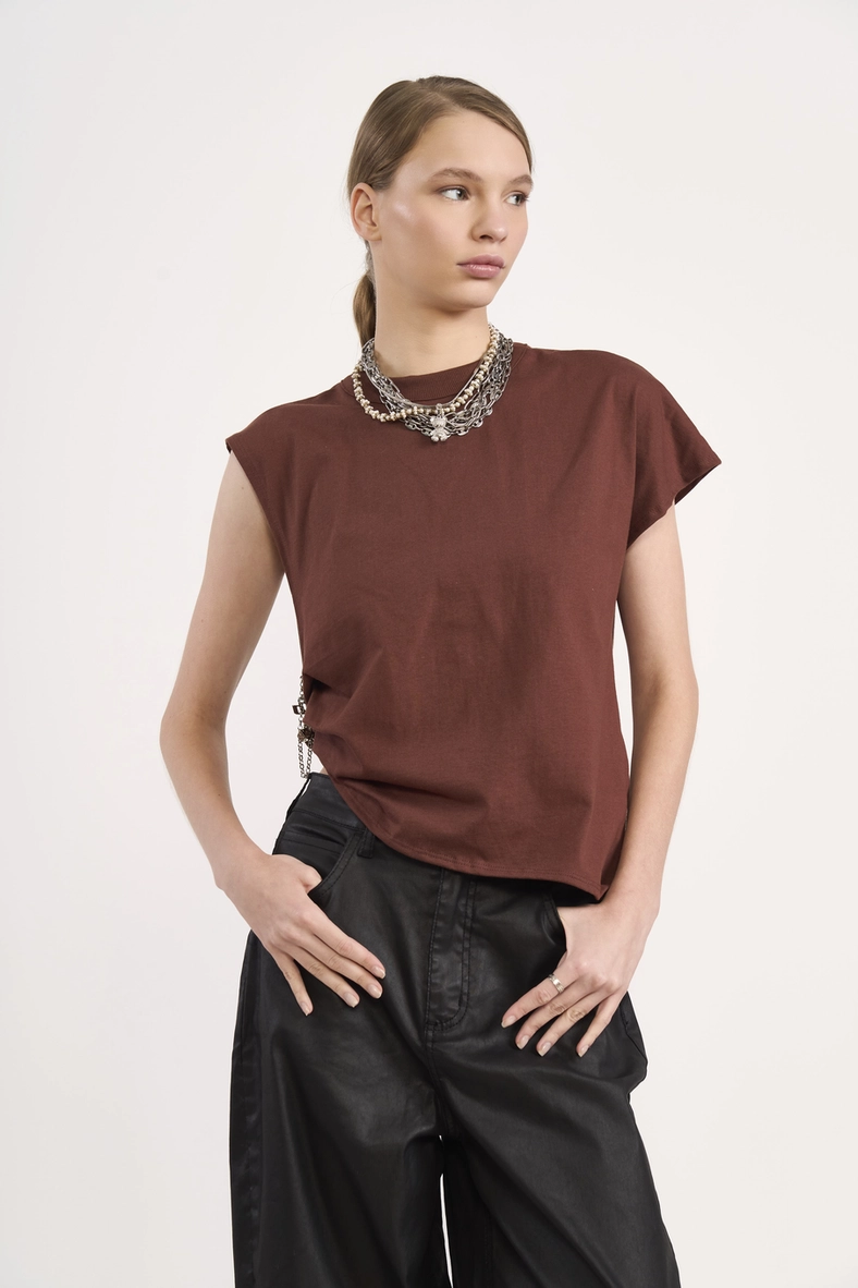 Camiseta Feminina Reta Com Abertura Lateral
