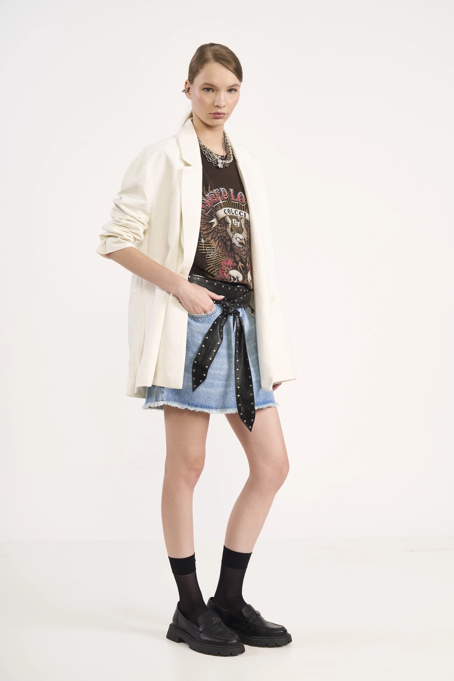 Camiseta Feminina Oversized Estampa Preto