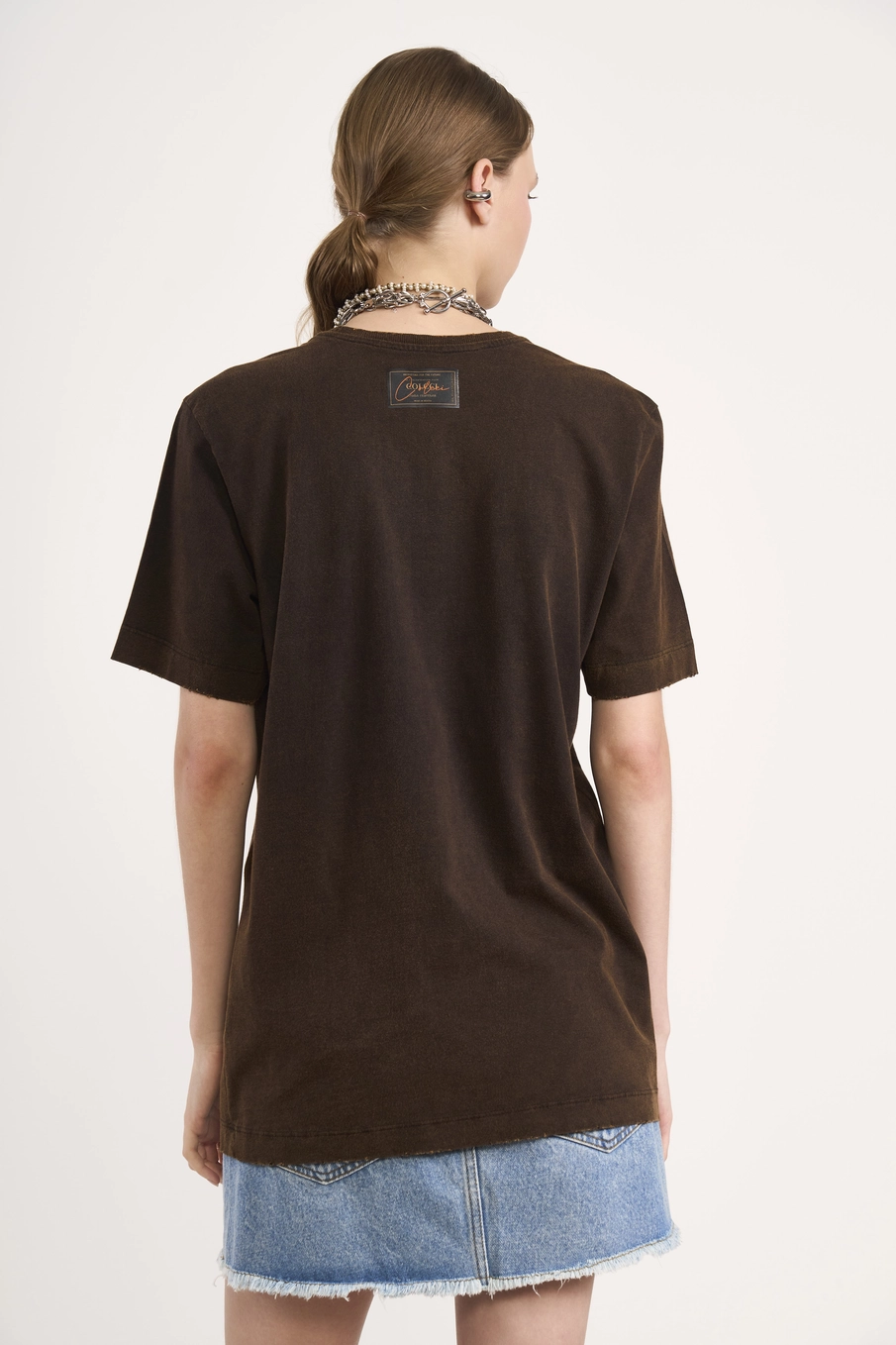 Camiseta Feminina Oversized Estampa Preto