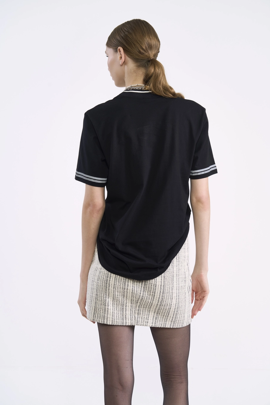 Camiseta Casual Urbana Gráfica Preto