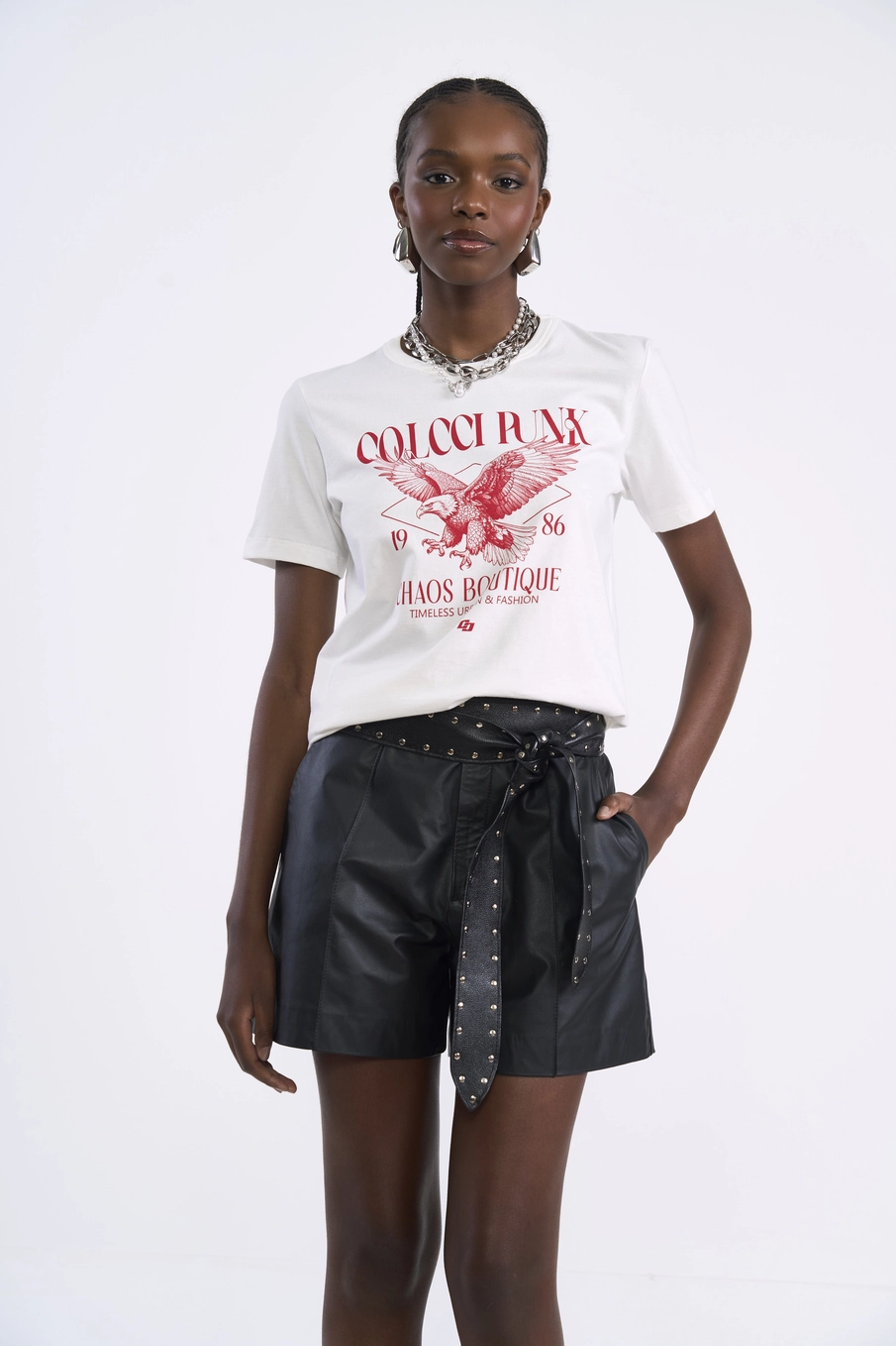 Camiseta Reta Manga Curta Com Estampa Gráfica Off Shell
