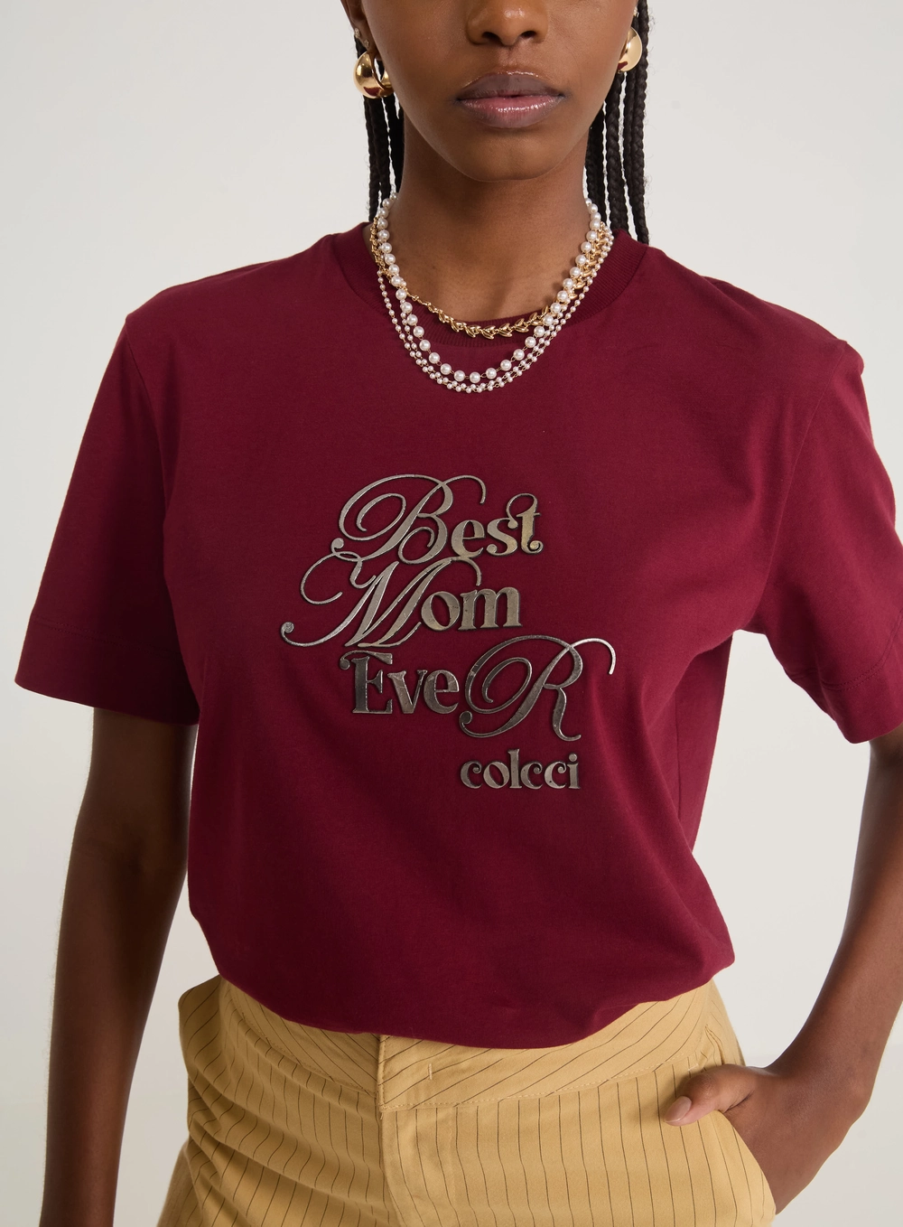 Camiseta Best Mom Ever Bordô