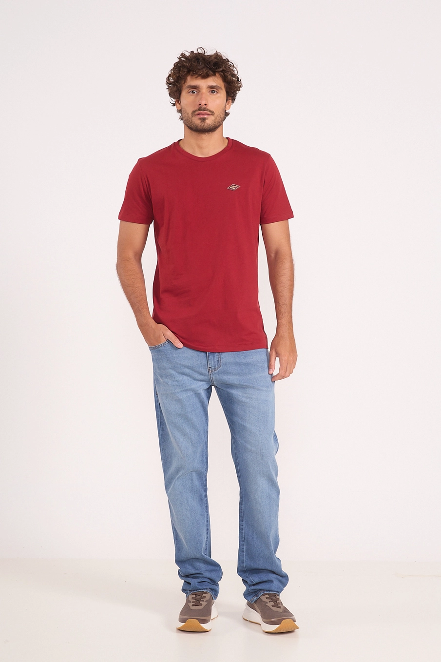 Camiseta Clássica Com Logo Aplicado Vermelho
