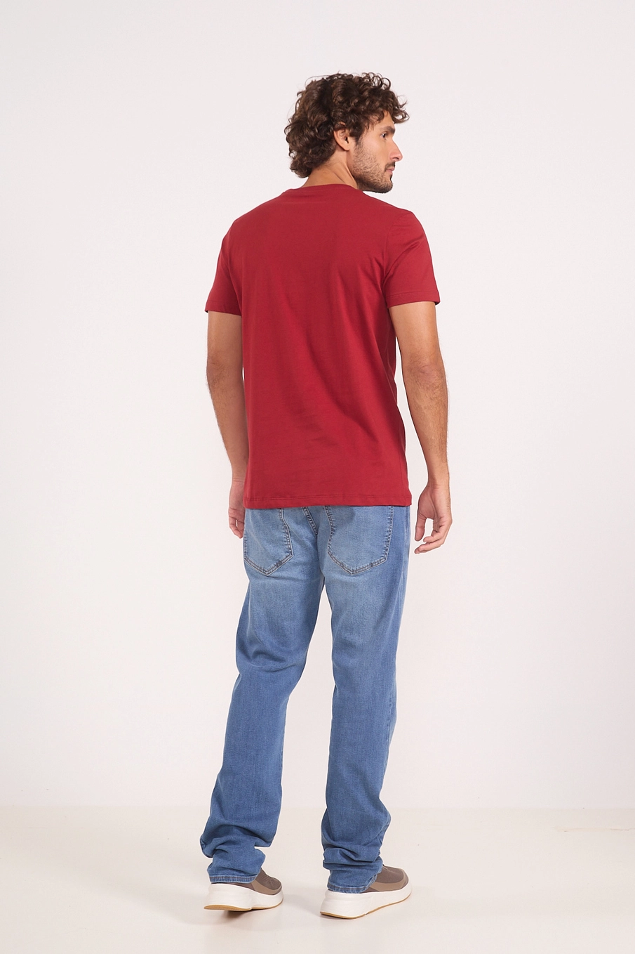 Camiseta Clássica Com Logo Aplicado Vermelho