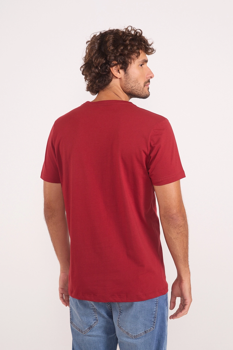 Camiseta Clássica Com Logo Aplicado Vermelho