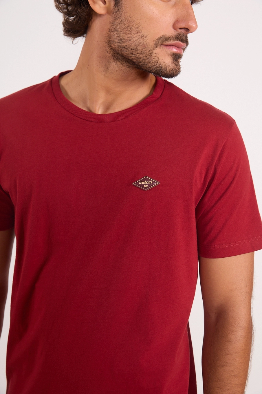 Camiseta Clássica Com Logo Aplicado Vermelho