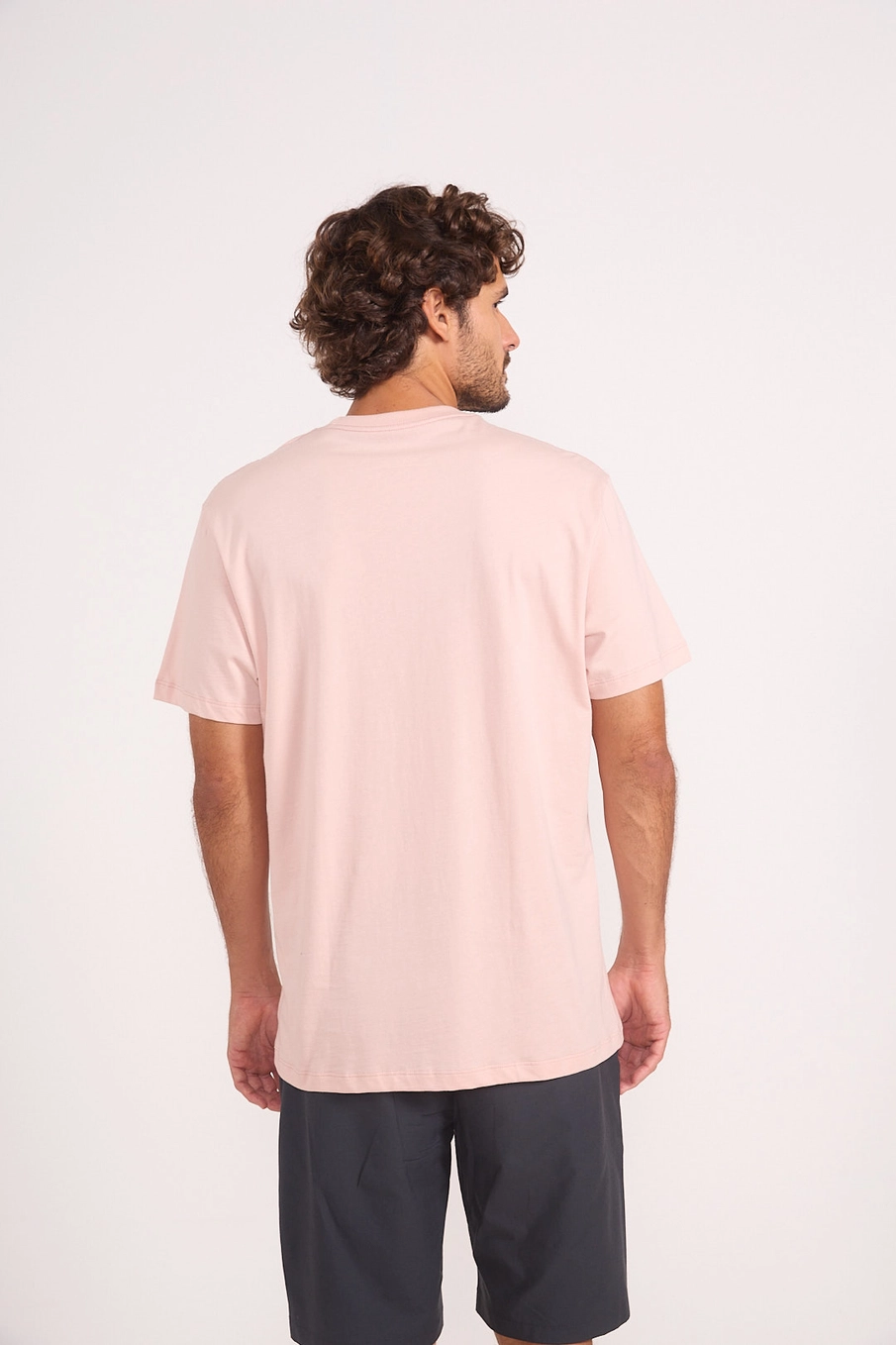 Camiseta Básica Logo Minimal Rosa