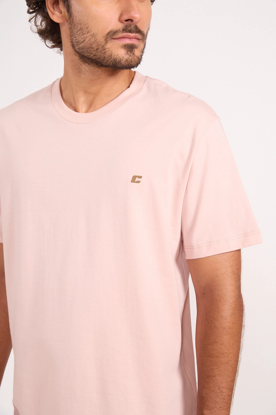 Camiseta Básica Logo Minimal Rosa