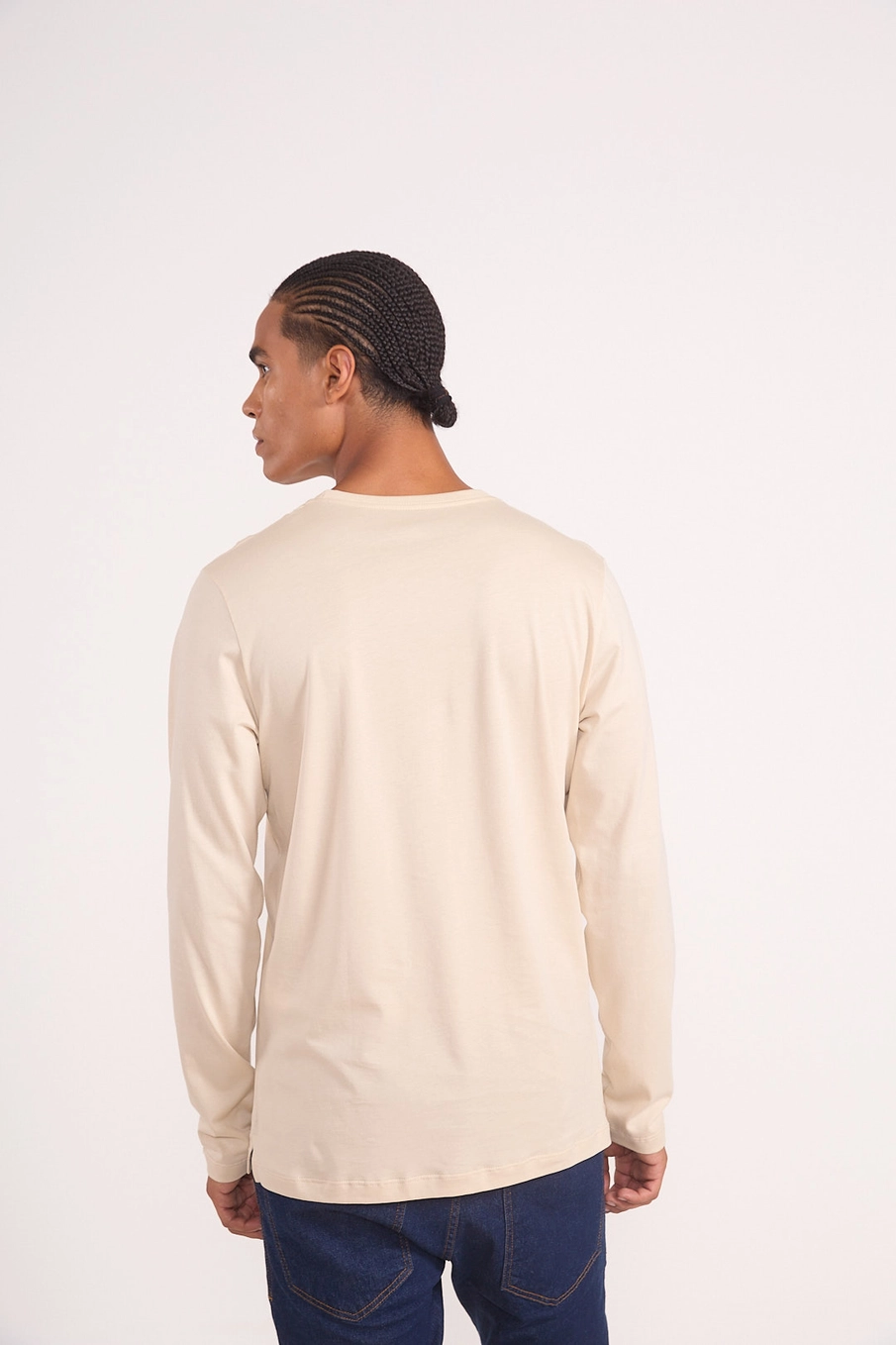 Camiseta Manga Longa Básica Bege