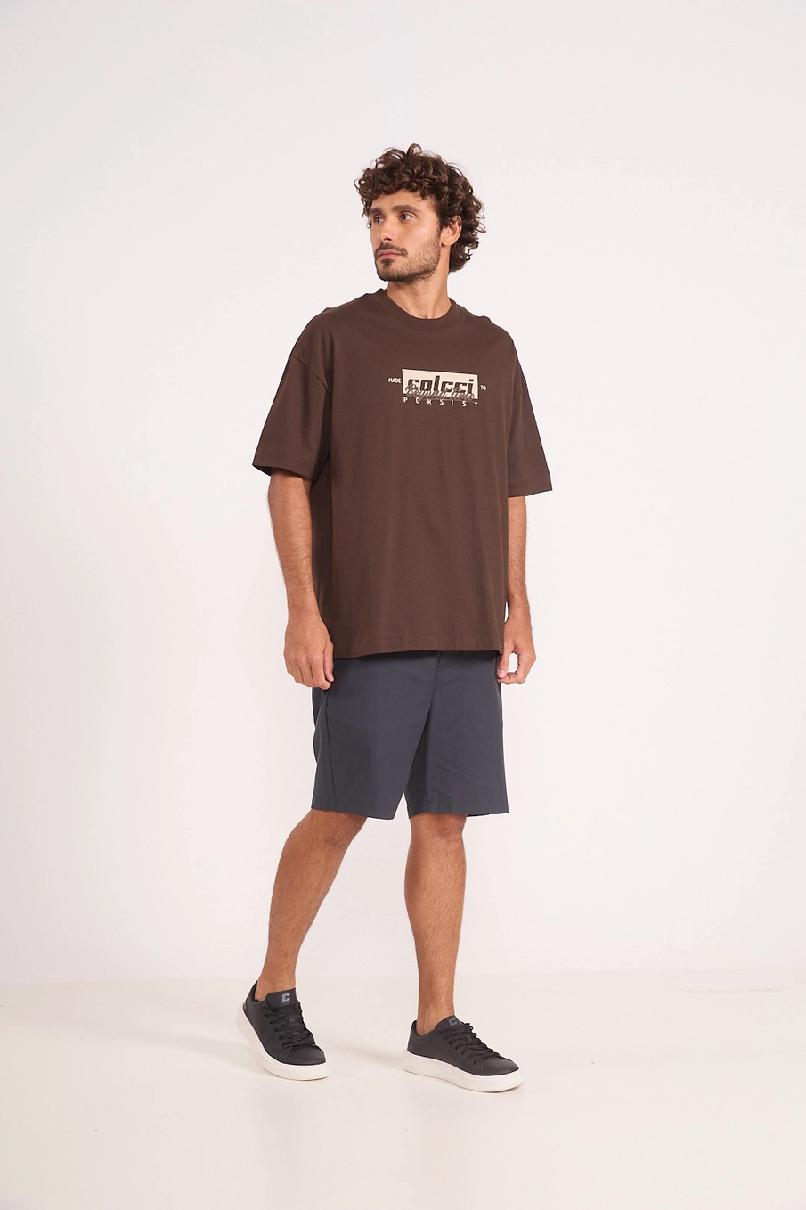 Camiseta Oversized Com Estampa Marrom Coconut