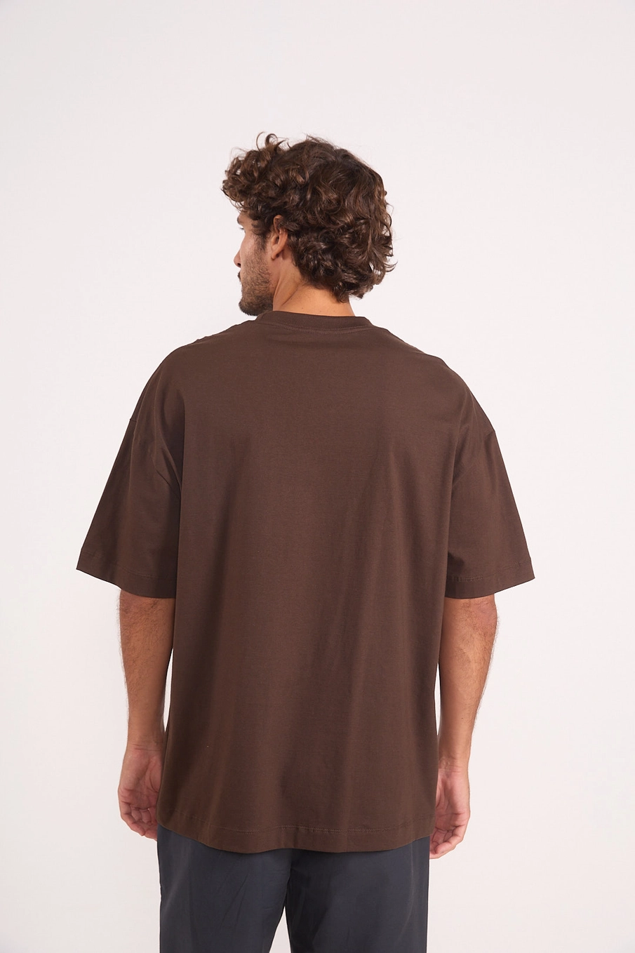 Camiseta Oversized Com Estampa Marrom Coconut