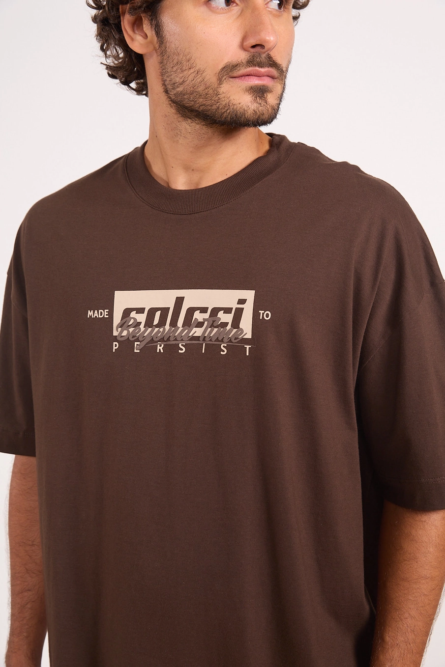 Camiseta Oversized Com Estampa Marrom Coconut