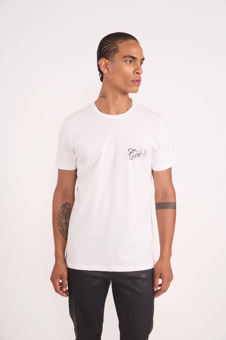 Camiseta Masculina Reta Com Estampa Costas
