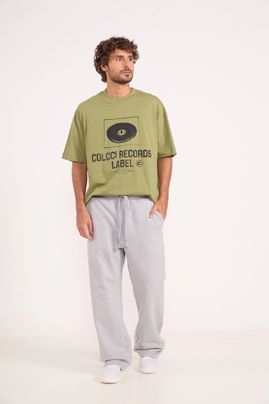 Camiseta Masculina Estampada Records Label Verde
