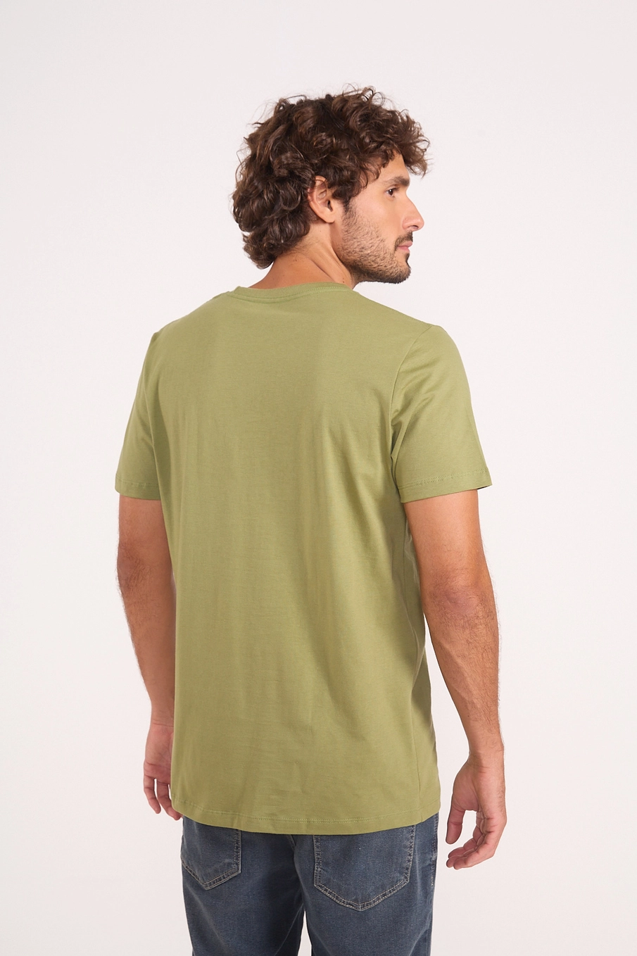 Camiseta Masculina Com Patch Verde
