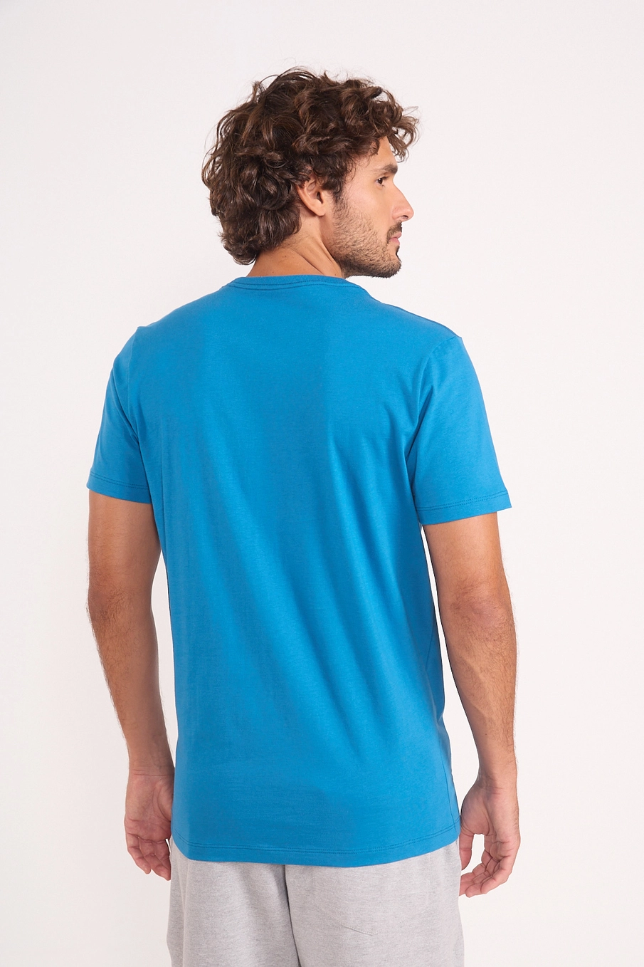 Camiseta Regular Com Logo Em Relevo Azul