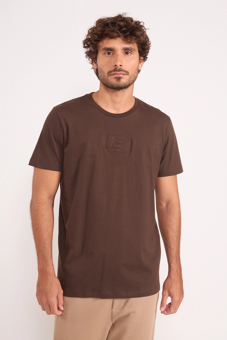 Camiseta Regular Com Logo Em Relevo