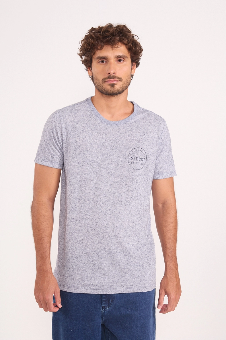 Camiseta Masculina De Poliéster E Linho Mescla