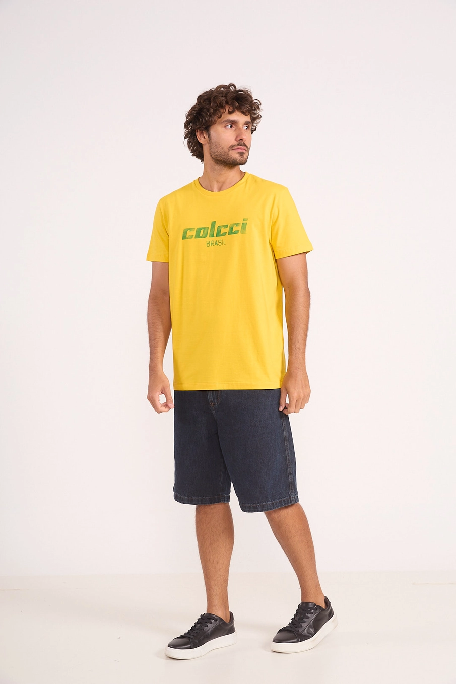 Camiseta Reta Urban Logo Brasil Amarelo