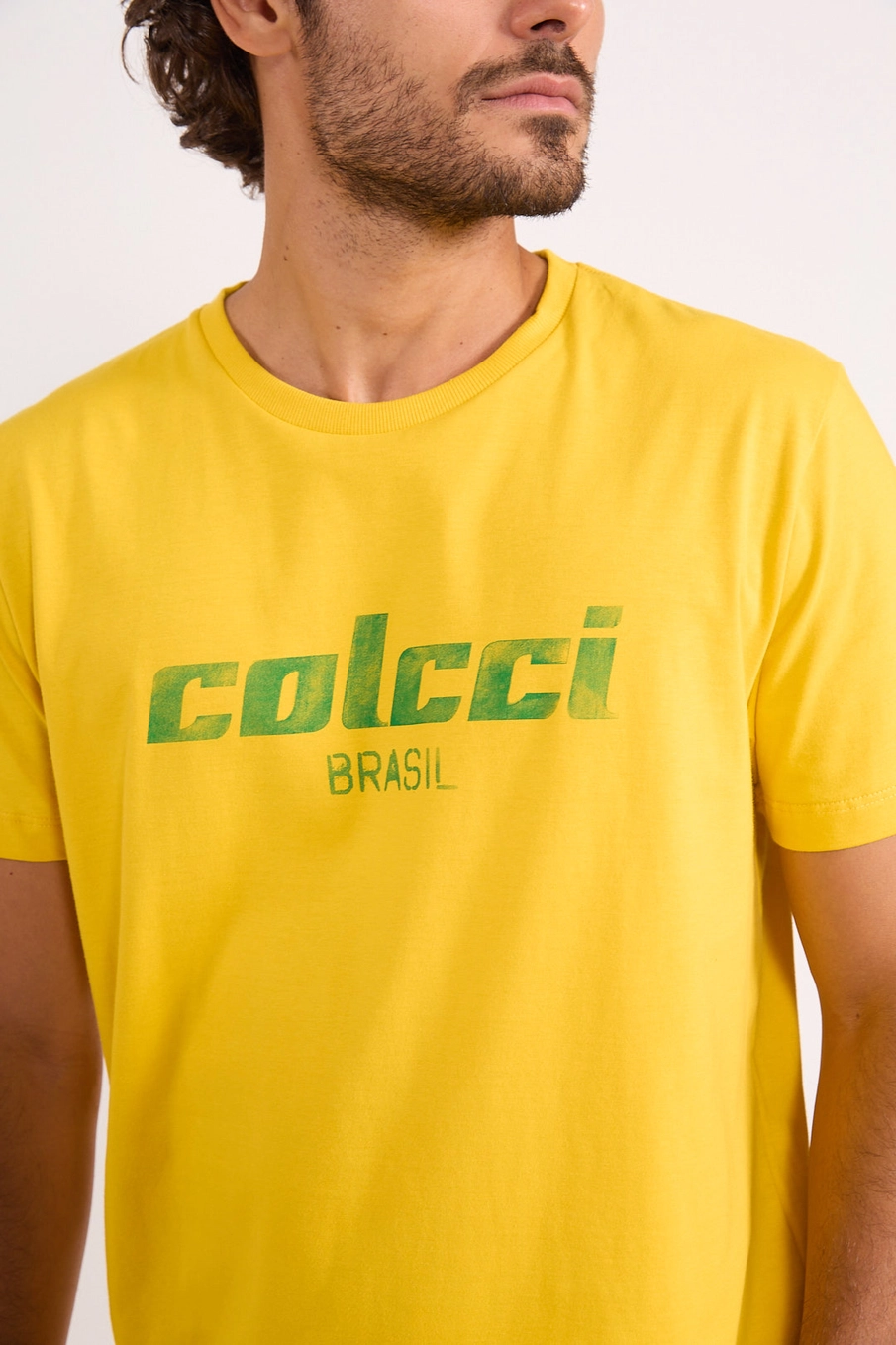 Camiseta Reta Urban Logo Brasil Amarelo