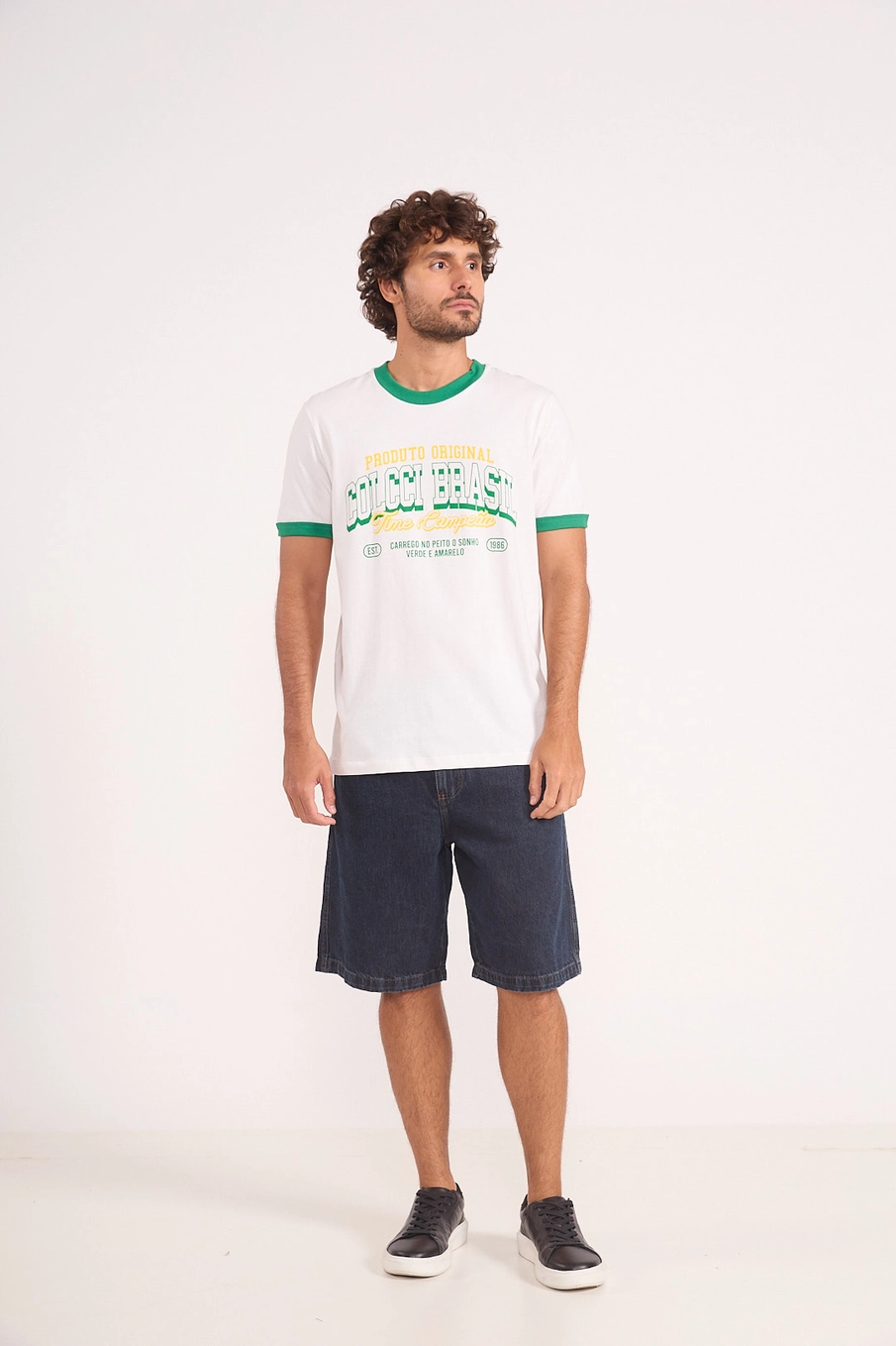 Camiseta Casual Brasil Vintage Off Shell