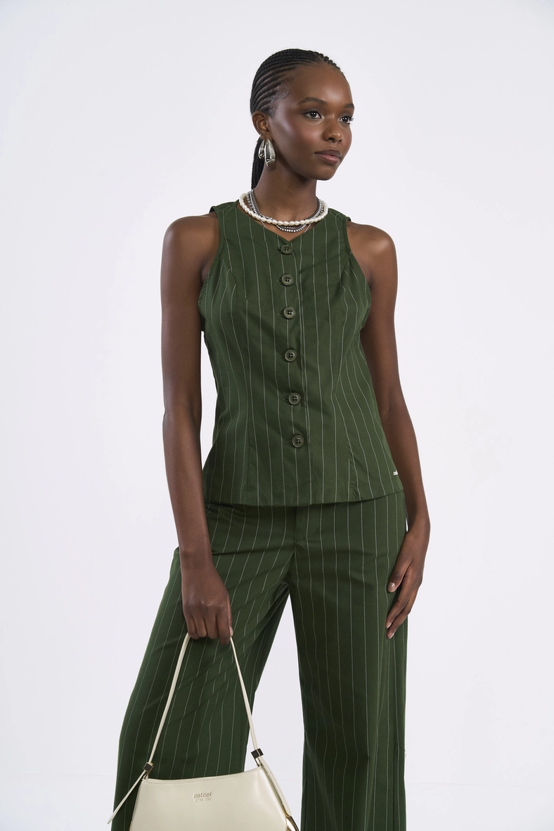 Blusa De Alfaiataria Risca De Giz