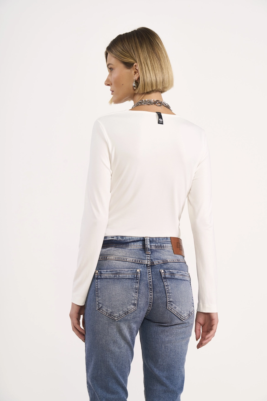 Blusa Slim Com Decote Drapeado Off Shell