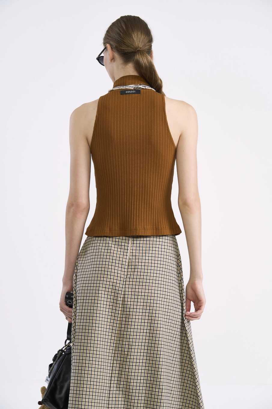 Blusa Regata Canelada Marrom