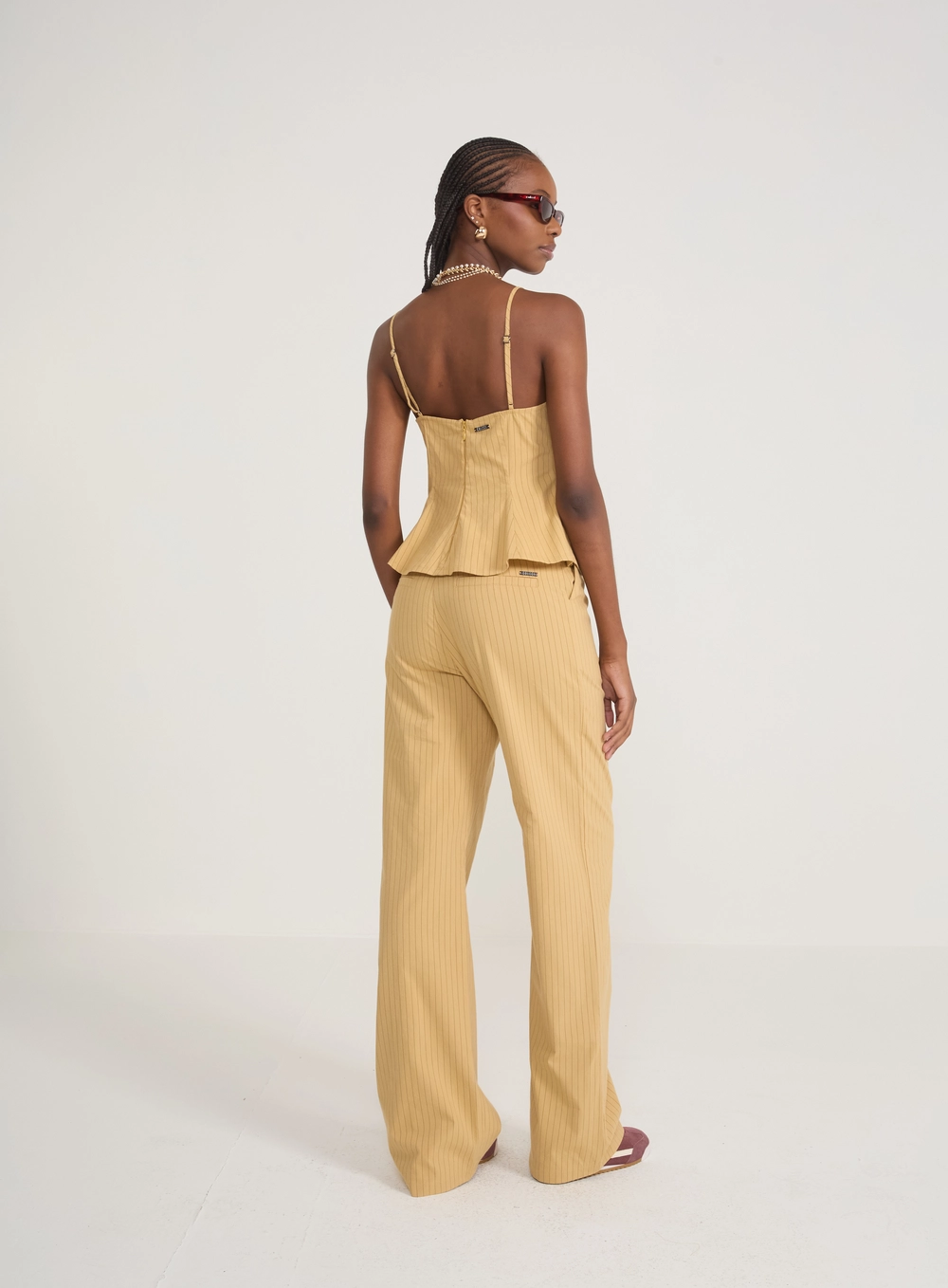 Blusa Peplum Alfaiataria Risca De Giz Estampados