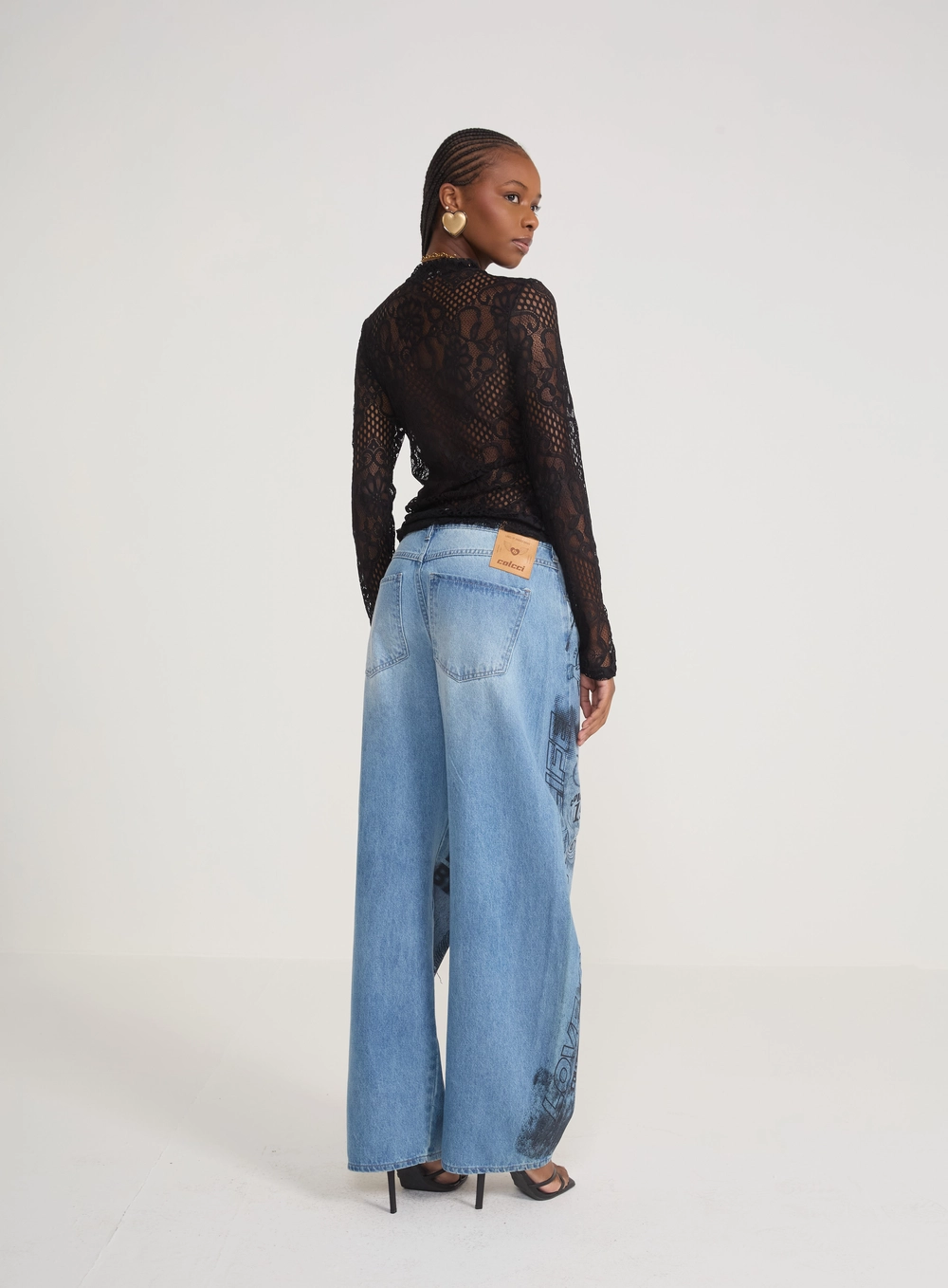 Blusa Gola Alta Renda Preto