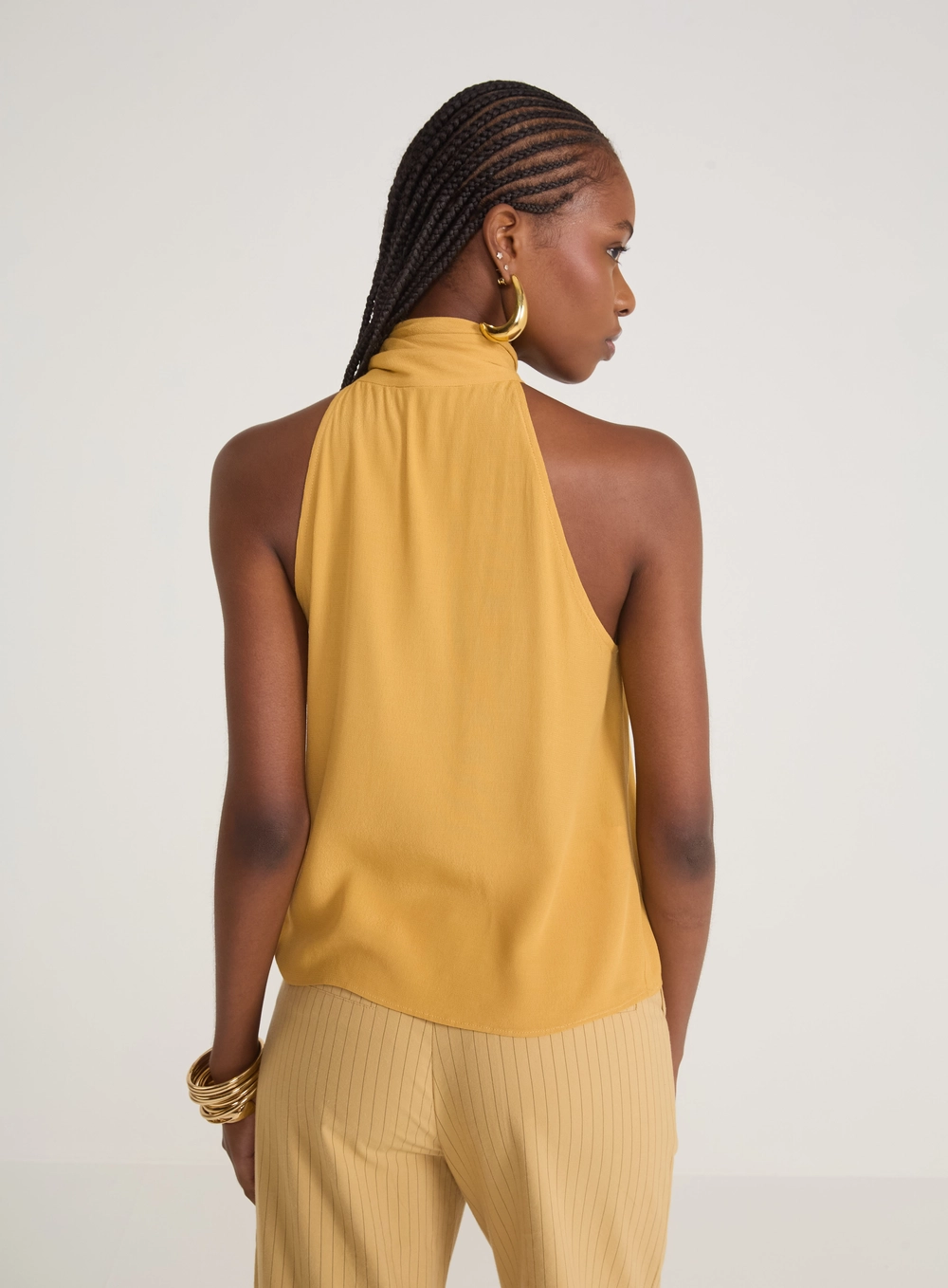 Blusa Halter Com Amarração Bege