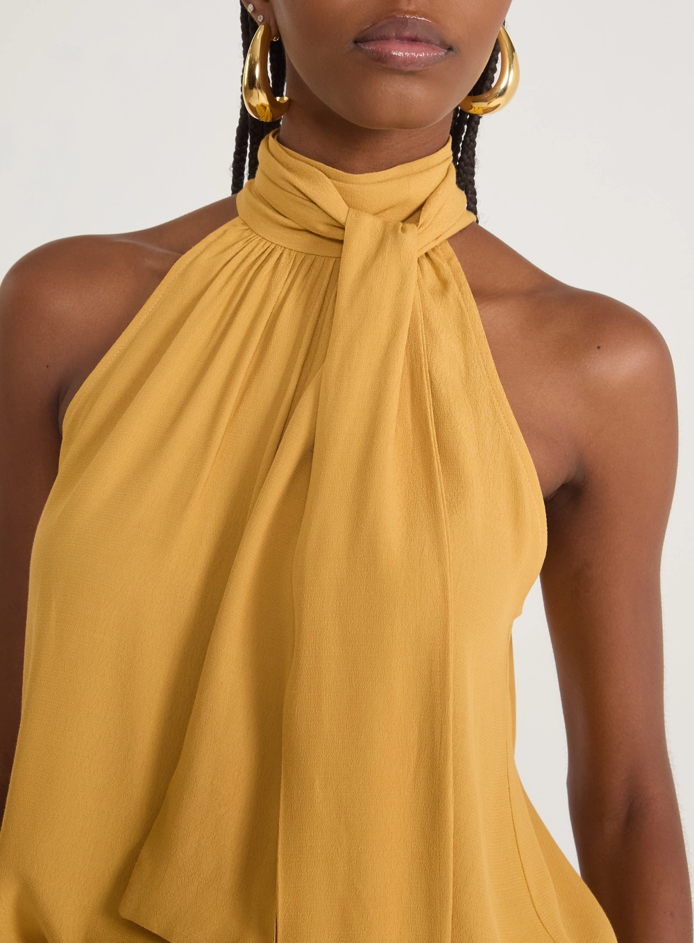 Blusa Halter Com Amarração Bege