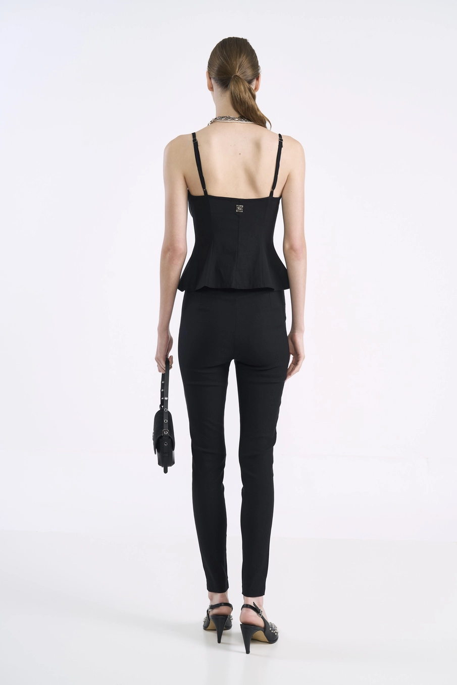 Blusa Corset Peplum Alfaiataria Preto