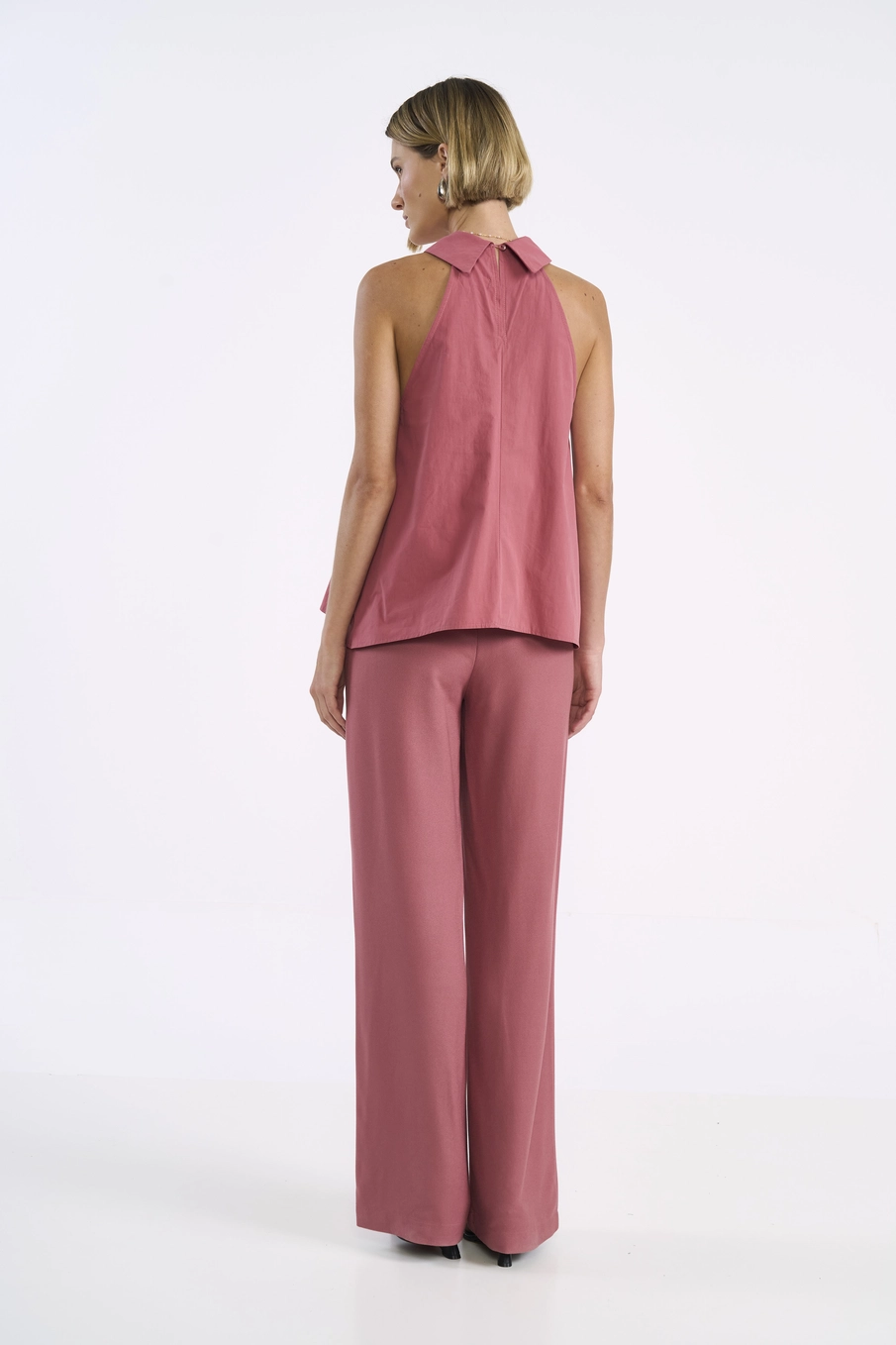 Blusa Sem Mangas Halter Rosa