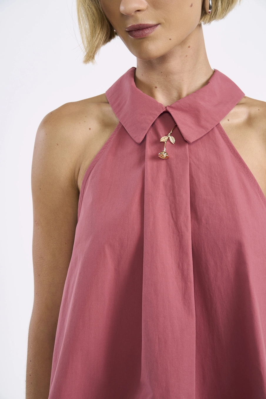 Blusa Sem Mangas Halter Rosa